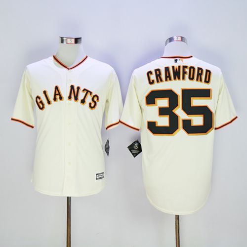 Giants #35 Brandon Crawford Cream New Cool Base Stitched MLB Jersey